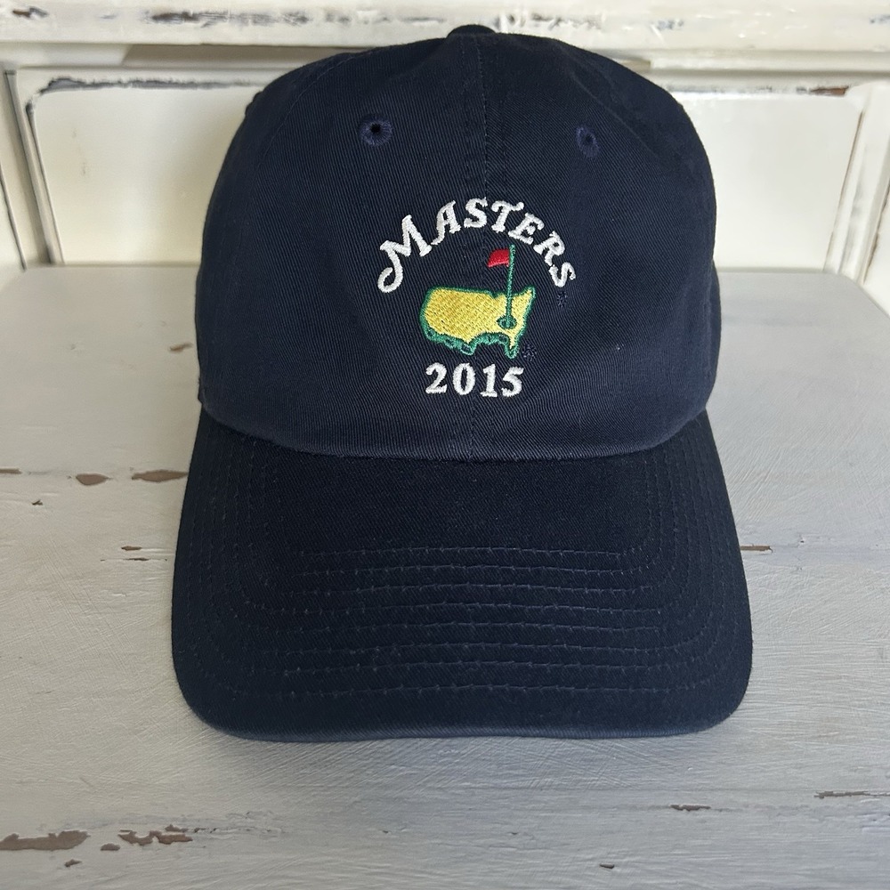 Masters 2015 American Needle Navy Blue Cap Hat Adjustable Strap Golf Embroidered